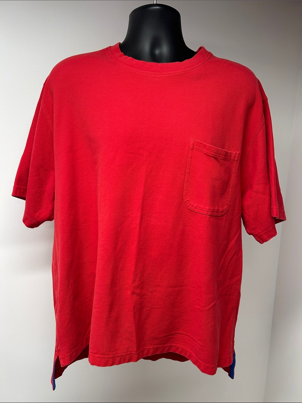 Orvis Mens XL Red Heavyweight Cotton Pocket T-Shirt Short Sleeve Outdoors